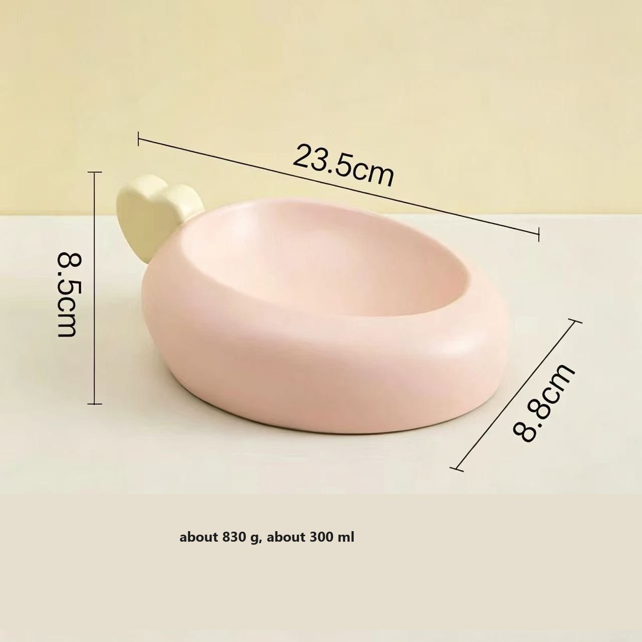 Egg Ceramic Pet Bowl | Wide Base | Heart Lug | Cat and Dog Feeder | Wholesale